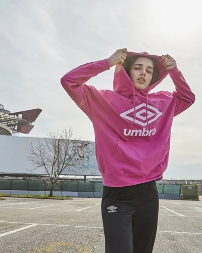 Umbro - Felpa in cotone da donna con cappuccio